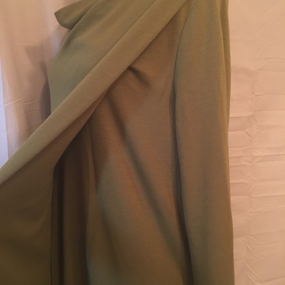 COS Draped Collar Faux Wrap Knit Green Dress Sz S - Picture 5 of 8